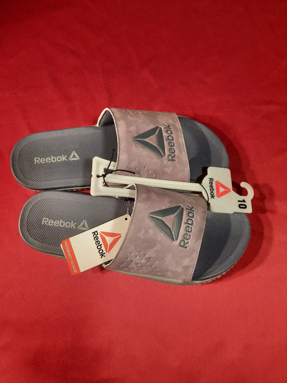 Reebok Men’s Gray Slide Sandals - Comfortable Casual Slides Pervade Slide